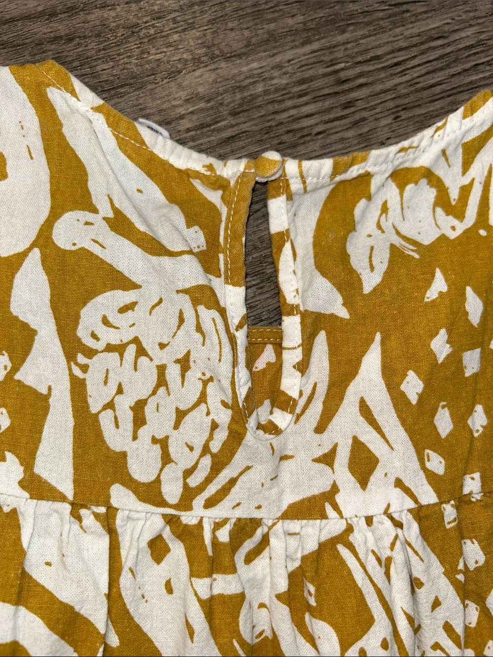 THML Embroidered Floral Boho Babydoll Top Mustard Cotton Small - Picture 6 of 8